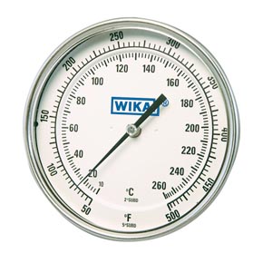 Picture of WIKA 50040D208G4 5.0" Rear Mount Bimetal Thermometer - 4.0" Stem, 50 to 550 °F