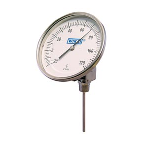 Picture of WIKA 52040D203G4 5.0" Adjustable Angle Bimetal Thermometer - 4.0" Stem, 0 to 250 °F
